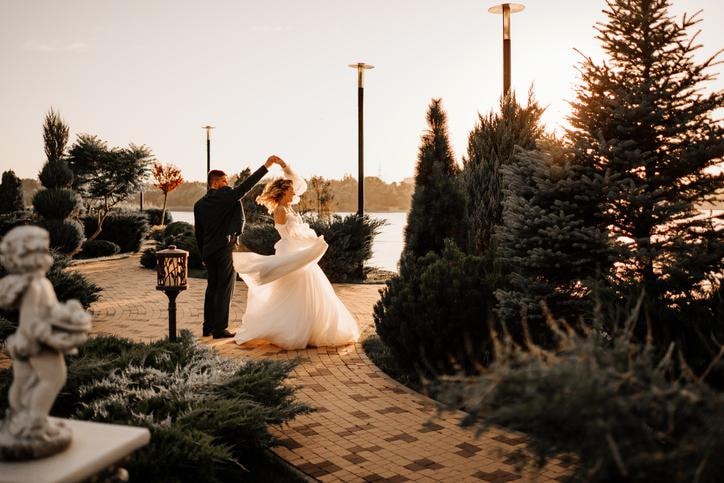 Couple enjoying a private wedding dance lesson at Atlanta Wedding Dance