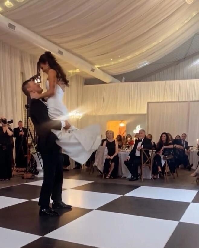 Happy couple who completed wedding dance lessons at Atlanta Wedding Dance in Marietta